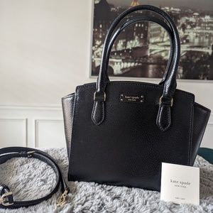 Kate Spade Black Leather Satchel Handbag/Crossbody